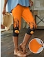 abordables Leggings-Mujer Fajas Pantalones Capri Estampado Tiro Alto Capris Naranja rojo Primavera, Otoño, Invierno, Verano