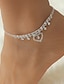 cheap Anklets-Ankle Bracelet Vintage Personalized Stylish Women&#039;s Body Jewelry For Wedding Party Evening Retro Alloy Heart Silver 1 PC