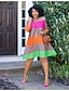 cheap Print Dresses-Women&#039;s Casual Dress Swing Dress Midi Dress Color stripes Short Sleeve Striped Print Summer Spring Crew Neck Basic Loose Fit 2023 S M L XL XXL 3XL