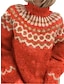 cheap Sweaters-Women&#039;s Pullover Sweater Jumper Turtleneck Ribbed Knit Polyester Patchwork Fall Winter Daily Going out Weekend Stylish Casual Soft Long Sleeve Geometric Color Block Black Red Khaki S M L