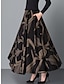 cheap Maxi Skirts-Women&#039;s Skirt A Line Maxi Polyester Black Yellow Red Skirts Winter Pleated Pocket Print High Waist Fashion Casual Office / Career Street M L XL