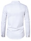 abordables Camisas-camisas de fiesta para hombres camisa casual clásica vintage diaria camisa de San Valentín ajuste estándar manga larga cuello alto color sólido poliéster mezcla de algodón negro blanco 2024