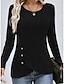 cheap Women&#039;s T-shirts-Women&#039;s T shirt Tee Plain Daily Weekend Basic Long Sleeve Round Neck Black Fall &amp; Winter