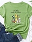 Χαμηλού Κόστους Γυναικεία T-Shirts-Γυναικεία Μπλουζάκι Σκύλος Κοντομάνικο Καθημερινά Βασικό Λαιμόκοψη U Κανονικό Βαμβάκι Τ