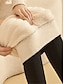 billige Leggings-Dame Fleece bukser Nylon Ensfarvet Sort 1 # Sort Mode Høj Talje Fuld længde Gade Daglig Efterår Vinter