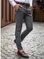 cheap Chinos-Men&#039;s Trousers Chinos Casual Pants Pocket Plaid Stripe Comfort Business Daily Streetwear Fashion Basic Light Grey Dark Gray
