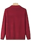 cheap Cardigans-Women&#039;s Cardigan Sweater Crew Neck Ribbed Knit Polyester Button Pocket Fall Winter Outdoor Holiday Going out Stylish Casual Soft Long Sleeve Floral claret Grass Green Leather Pink XL 2XL 3XL