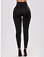 abordables Leggings-Femme Mince Pantalon Taille haute Toute la longueur Noir Automne