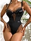 cheap Sexy Lingerie-Women&#039;S Sexy Black Lace Lace Halter Halter Lingerie
