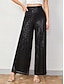 abordables pantalons de fête pour femmes-Femme Ample Pantalon Polyester Taille médiale Toute la longueur Noir Automne