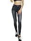 cheap Leggings-Women&#039;s Fleece Pants Pants Trousers Jeggings Full Length Faux Denim Pocket Micro-elastic High Waist Fashion Streetwear Street Casual Grey Black S M Fall Winter