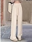cheap Wide Leg &amp; High Waisted-Women‘s Fleece Corduroy Pants Wide Leg Chinos Full Length Fashion Casual Outdoor Home Black Beige One-Size Fall Winter