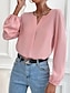 economico Top da donna Basic-Camicia Blusa Per donna Nero Bianco Rosa Tinta unica Sexy Strada Giornaliero Di tendenza A V S