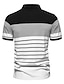 tanie klasyczna koszulka polo-Męskie Koszula tenisowa Koszulka polo Codzienny koszulki golfowe Kołnierz Klasyczny Krótki rękaw Moda Prążki Przycisk z przodu Regularny Jasnoróżowy Czarny Granatowy Koszula tenisowa