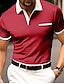 cheap Classic Polo-Men&#039;s Button Up Polos Polo Shirt Casual Holiday Lapel Short Sleeve Fashion Basic Plain Classic Summer Regular Fit Navy Black White Burgundy Sky Blue Grey Button Up Polos