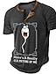 preiswerte Henley-T-Shirt für Herren-Karikatur Grafik-Drucke Modisch Basic Brautkleider schlicht Herren 3D-Druck Henley Shirt Grafischen T-Shirt Raglan-T-Shirt Vintage-Shirt Outdoor Täglich Ausgehen T-Shirt Schwarz Blau Braun Kurzarm