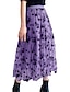 cheap Plain Skirts-Women&#039;s Long Skirt Midi Skirts Ruched Print Floral Maillard Date Going out Winter Polyester Fashion Casual claret Gray blue Black White