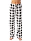 baratos Tops e partes de baixo de dormir para mulher-Mulheres calça de pijama Grade / xadrez Moda Simples Conforto Casa Diário Flanela Conforto Calça Ajustável Outono Inverno Branco Rosa