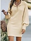 Χαμηλού Κόστους Μάλλινα φορέματα-Γυναικεία Φόρεμα πουλόβερ Πλεκτό φόρεμα Φόρεμα Jumper Μίνι φόρεμα Πλεκτά Ζεστό Μοντέρνα Μονόχρωμες ΕΞΩΤΕΡΙΚΟΥ ΧΩΡΟΥ Causal Καθημερινά Εξόδου Λαιμόκοψη V Μακρυμάνικο 2023 Χαλαρή Εφαρμογή