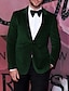 olcso Blézer és kabát-férfi divat bársony parti blézer kabát testre szabott egyszínű egysoros kétgombos fekete rózsaszín bordó királykék lila barna zöld 2024