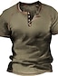 billige Casual T-shirts til mænd-Herre T-shirt Henley-skjorte Cool skjorte Vanlig Henley Gade Ferierejse Kort Ærme Tøj Designer Basale Moderne Moderne