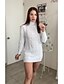 billige Sweater kjoler-dame sweater kjole vinterkjole pullover strikket ensfarvet basic casual chunky langærmet sweater cardigans rullekrave efterår vinter hvid sort lilla / normal pasform / gå ud