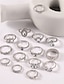 tanie Pierścionki-15 sztuk w zestawie pierścionki do układania na palcach zestaw dla kobiet kryształ rhinestone palec oświadczenie zestawy pierścionków vintage wspólne węzeł pierścienie środkowe dla nastoletnich