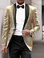abordables chaqueta-Blazer de lentejuelas para hombre de los años 70, estilo disco, fiesta retro, chaqueta informal brillante, corte a medida, botonadura simple, un botón, rojo, negro, plata, burdeos, dorado, 2024
