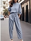 cheap Vacation Jumpsuit-Women&#039;s Jumpsuit Button Patch Pocket Solid Color Stand Collar Streetwear Daily Vacation Bootcut Loose Fit Long Sleeve Lantern Sleeve Black Gray S M L Fall Cold Weather