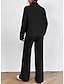 ieftine Costume din Două Piese-Pentru femei Cămașă Seturi de pantaloni Culoare solidă Casul / Zilnic Negru Manșon Lung Cald Neon &amp; Luminos Guler Pe Gât Toamna iarna