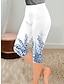abordables Leggings-Mujer Polainas Pantalones Capri Estampado Design Tiro Alto Capris azul transparente Primavera, Otoño, Invierno, Verano