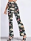 cheap Party women&#039;s Pants-Women&#039;s Bell Bottom Pants Trousers Print Mid Waist Full Length Black Summer