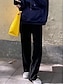 זול רגל רחבה ומותן גבוה-מכנסי צמר קורדרוי לנשים מכנסיים רחבים באורך מלא אופנה קז&#039;ואל בית חיצוני שחור בז&#039; מידה אחת סתיו חורף