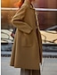 cheap Women&#039;s Coats &amp; Trench Coats-Women&#039;s Coat Outdoor Street Daily Fall Winter Long Coat Regular Fit Windproof Warm Stylish Modern Style Casual Jacket Long Sleeve Plain with Pockets Oversize Black Camel Gray