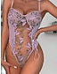 cheap Sexy Lingerie-Women&#039;s Bodysuits Teddies &amp; Bodysuits Butterfly Fashion Retro Hot Carnival Party Halloween Polyester Breathable Straps Sleeveless Embroidery Summer Spring White Pink