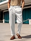 billige Kjole bukser-Herre Pæne bukser Bukser Casual bukser Suit Bukser Frontlomme Vanlig Komfort Forretning Daglig Ferie Mode Chic og moderne Sort Hvid