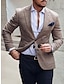 cheap Blazer&amp;Jacket-Men&#039;s Plaid Checkered Casual Blazer Windowpane Jacket Regular Tailored Fit Single Breasted Two-button khaki 2024