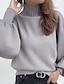 tanie Swetry-Damskie Sweter sweter Golf Kołnierz stawiany Prążkowany Robić na drutach Bawełna Ponadgabarytowych Lato Jesień Na zewnątrz Codzienny Wyjściowe Elegancki Codzienny Miękkie Długi rękaw Jednokolorowe