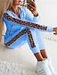 cheap Women&#039;s Sportswear-Women&#039;s Hoodies &amp; Sweatshirts Tracksuit Pants Sets Leopard Zipper Print Outdoor Casual Streetwear Daily Long Sleeve Hooded Black Fall &amp; Winter