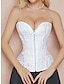 cheap Corsets-Women&#039;s Corsets Halloween Waist Trainer Body Shaper Flower Fashion Retro Hot Carnival Masquerade Wedding Party Polyester Breathable Bandeau Sleeveless Adjustable Summer Spring Black White