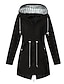 cheap Women&#039;s Coats &amp; Trench Coats-Women&#039;s Raincoat Waterproof Hooded Trench Coat Lined Windbreaker Outdoor Hiking Jacket Drawstring Plain Fashion Outerwear Long Sleeve Fall Navy S