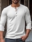 cheap Men&#039;s Casual T-shirts-Men&#039;s Henley Shirt Tee Top Plain Henley Street Vacation Long Sleeve Clothing Apparel Fashion Designer Basic