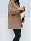cheap Women&#039;s Coats &amp; Trench Coats-Women&#039;s Coat Outdoor Valentine&#039;s Day Street Spring Fall Winter Short Coat Loose Fit Windproof Warm Modern Style Casual Trendy Jacket Long Sleeve Plain with Pockets Black Pink Khaki
