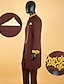 ieftine Costume-costume africane pentru bărbați negru burgundă 2 piese, plus marimea, dashiki, culoare uni, potrivire standard, un singur piept, cu un singur buton 2024
