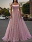 Χαμηλού Κόστους Φορέματα Χορού Αποφοίτησης-Γραμμή Α Φανταχτερό Φουσκωμένος Χοροεσπερίδα Γενέθλια Φόρεμα Λεπτές Τιράντες Αμάνικο Ουρά Με πούλιες με Πούλιες 2022