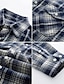 cheap Men&#039;s Shirt Jacket-Men&#039;s Shirt Button Up Shirt Flannel Shirt Plaid Shirt Overshirt White Wine Red Long Sleeve Plaid / Check Lapel Spring &amp;  Fall Outdoor Daily Wear Clothing Apparel Front Pocket