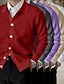 baratos suéter cardigã masculino-Homens Sueter Cardigan suéter de outono Suéter Cardigã Cropped Estriado Tricotar Padrão Tricotado Tecido Lapela Aquecimento Contemporâneo Moderno Roupa Diária Para Noite Roupa Inverno Branco Vermelho