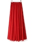 ieftine Fuste simple-Pentru femei Fustă Leagăn Fusta lunga Maxi Talie Înaltă Fuste Multistratificat Mată Stradă Zilnic Vară Poliester Modă Casual Caisă Negru Alb Roșu-aprins