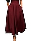 cheap Plain Skirts-Women&#039;s Skirt A Line Swing Maxi High Waist Skirts Pleated Pocket Bow Solid Colored Street Daily Fall &amp; Winter Polyester Elegant Vintage Fashion Wine Red Black Pink Blue