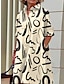 tanie Sukienki z nadrukiem-Damskie Sukienka koszulowa Codzienne sukienki Sukienka midi Na zewnątrz Biuro Codzienny Poliester Moda Nowoczesny Kołnierzyk koszuli Guzik Kieszeń Długi rękaw Jesień Zima Luźna Kolorowy blok Graffiti